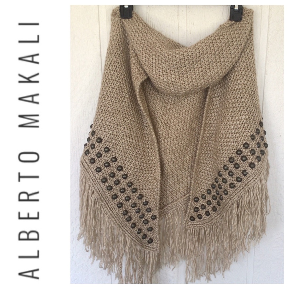 ALBERTO MAKALI WOOL STUDDED WRAP